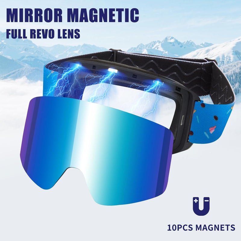 MXJ Gear Kids Ski Goggles,OTG Snowboard Goggles for Boys Girls,Anti-Fog UV400 Snow Goggles for Sking & Winter Outdoor Sport - Image 4